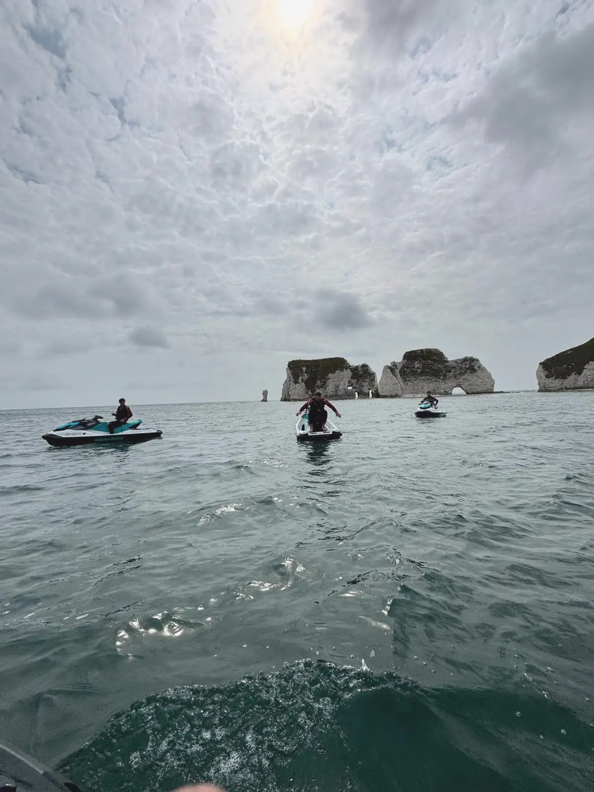 Jet skis out near Old Harry Rocks