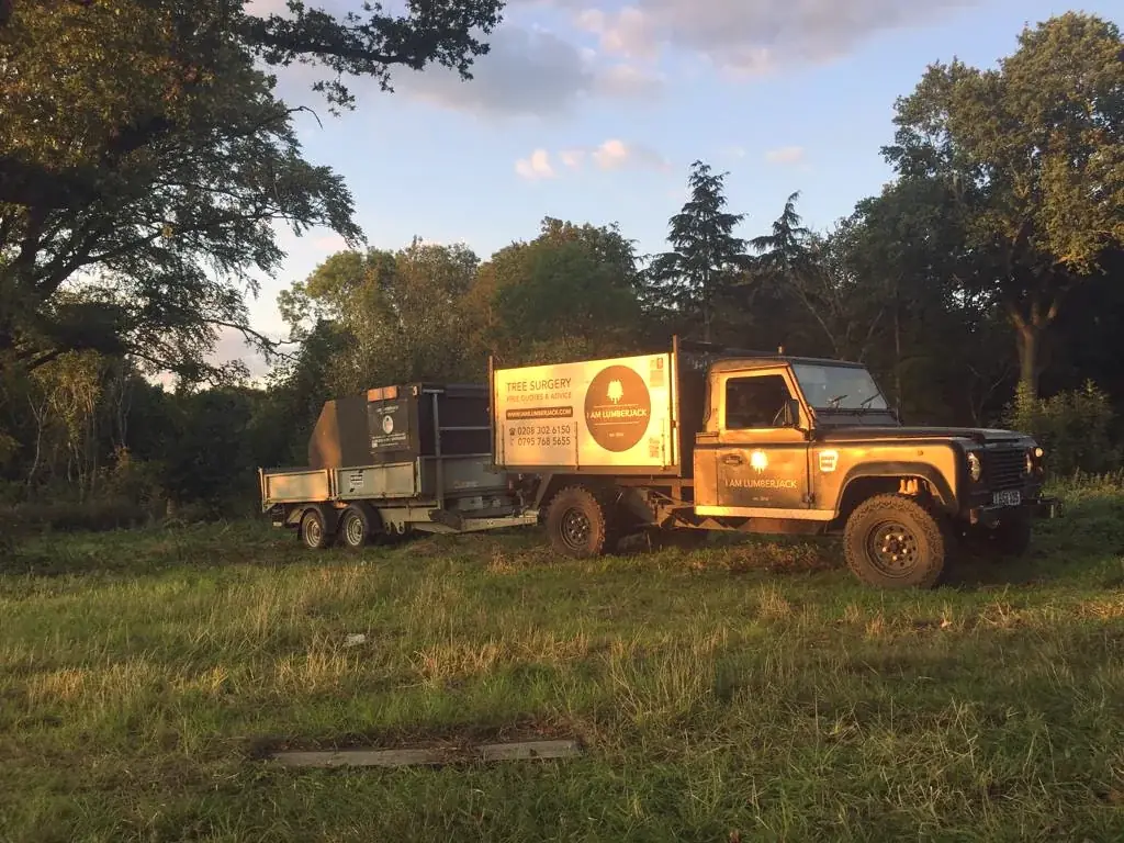 Land Rover tipper at sunset